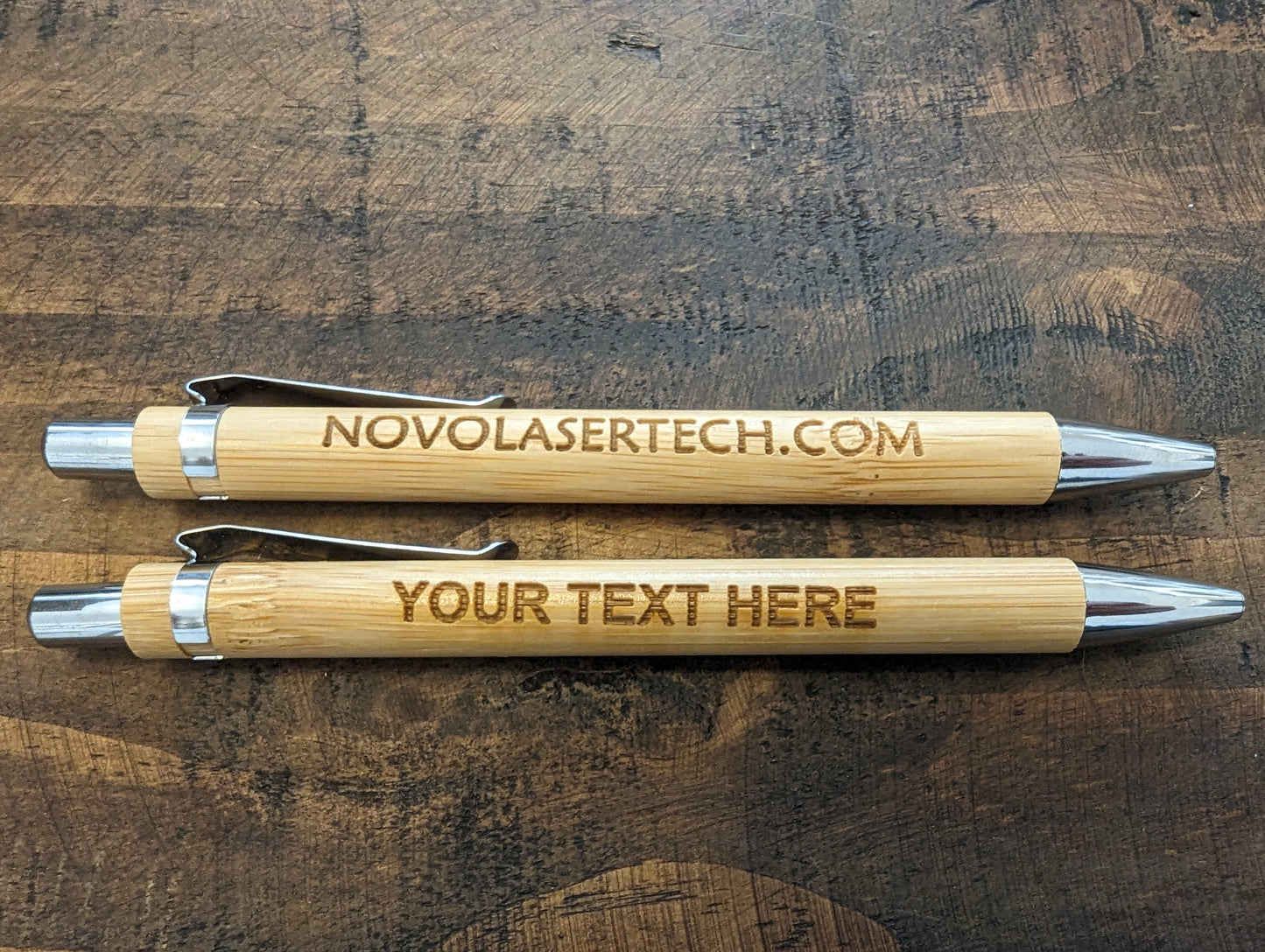 Custom Text Bamboo Pen