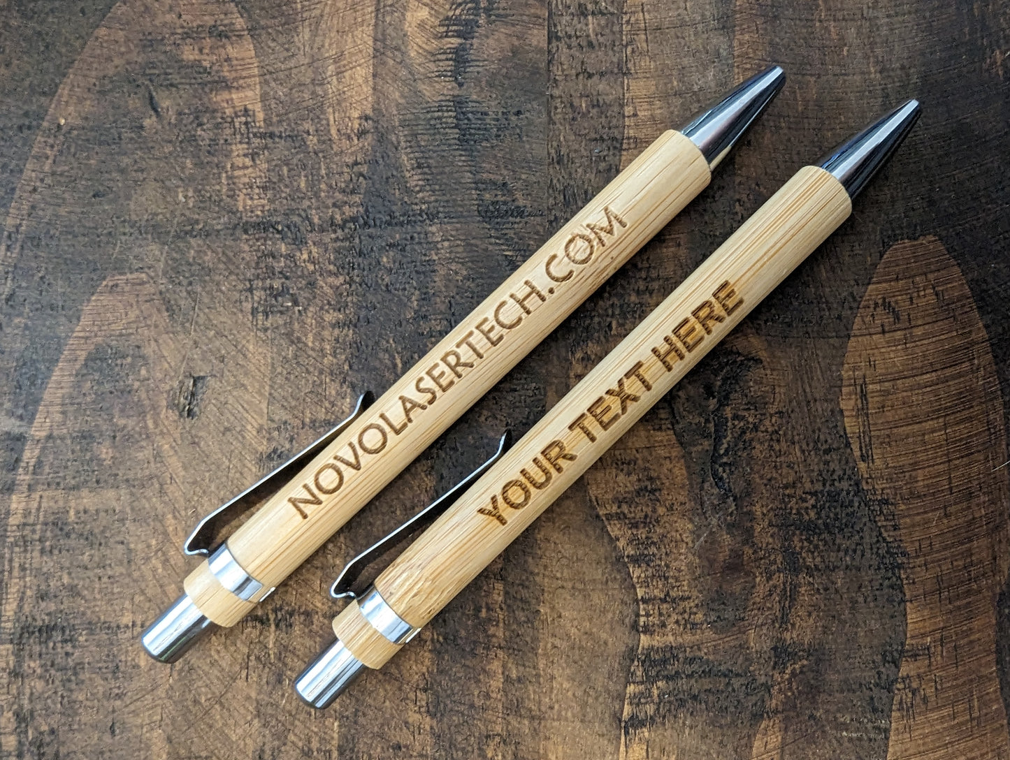 Custom Text Bamboo Pen
