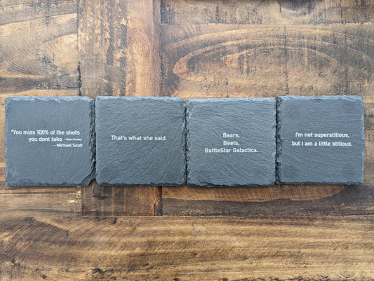 Office Quote Coasters - 4 Pack Square