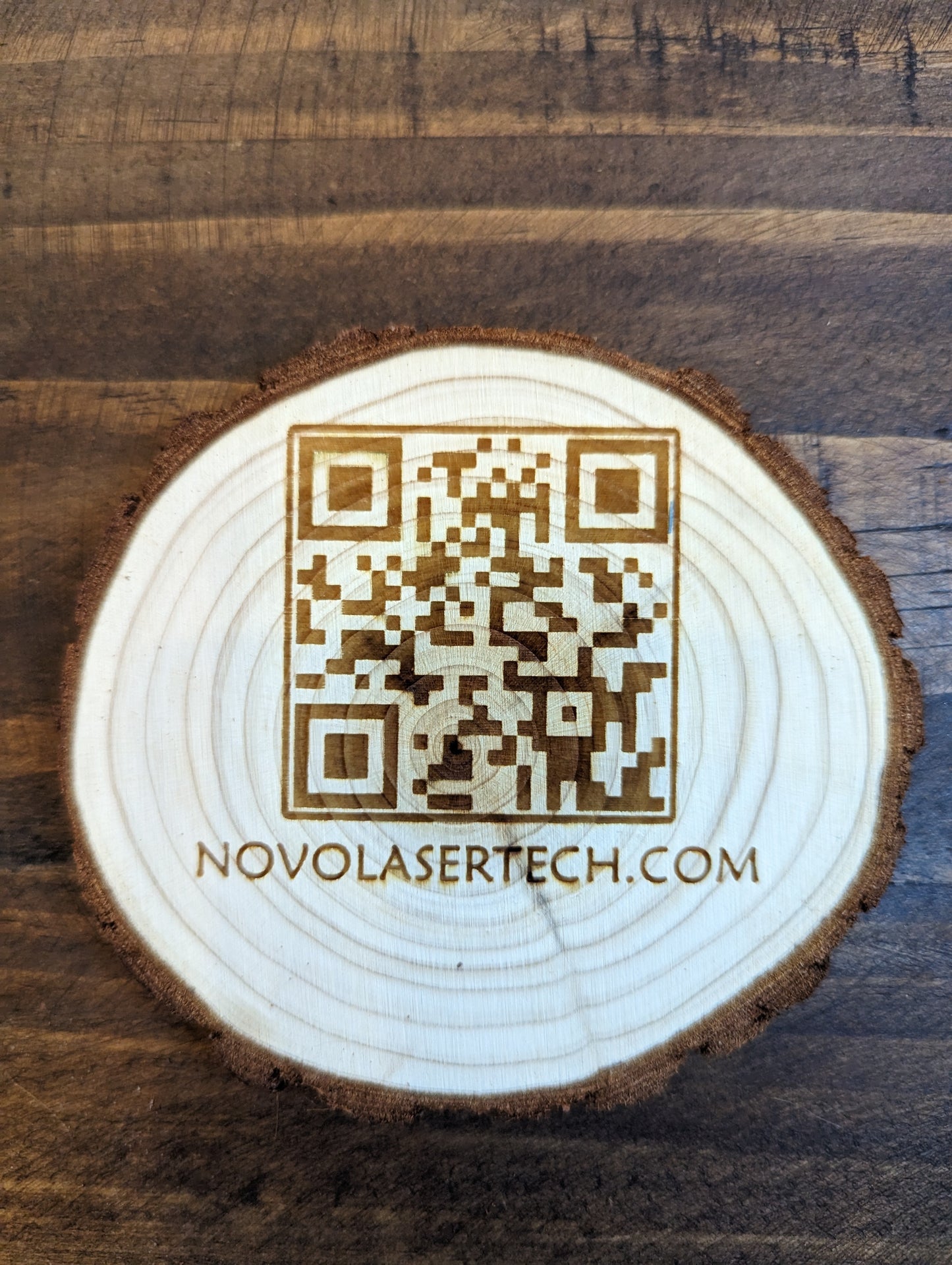 Custom QR Coaster - Wood Round